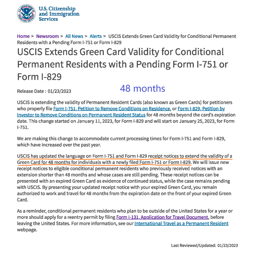 uscis travel while extension pending