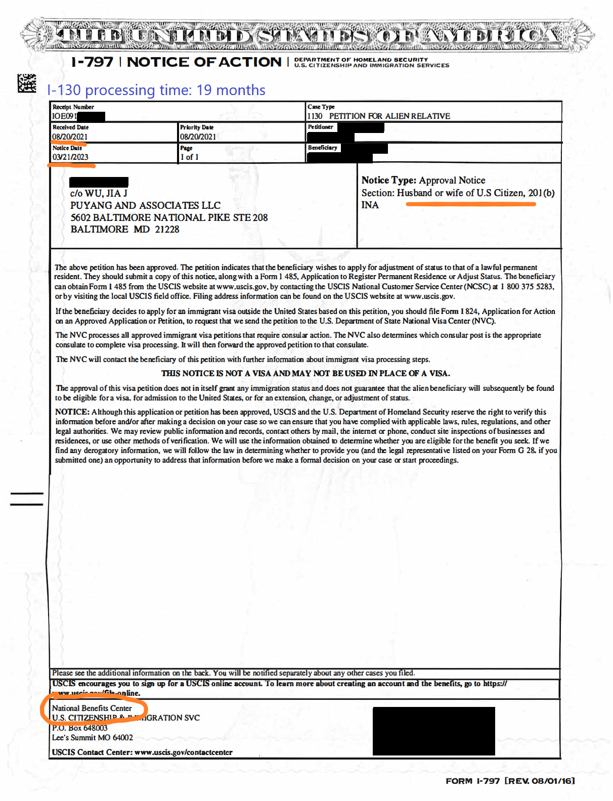 Processing Times for Family-based petitions and applications, including ...