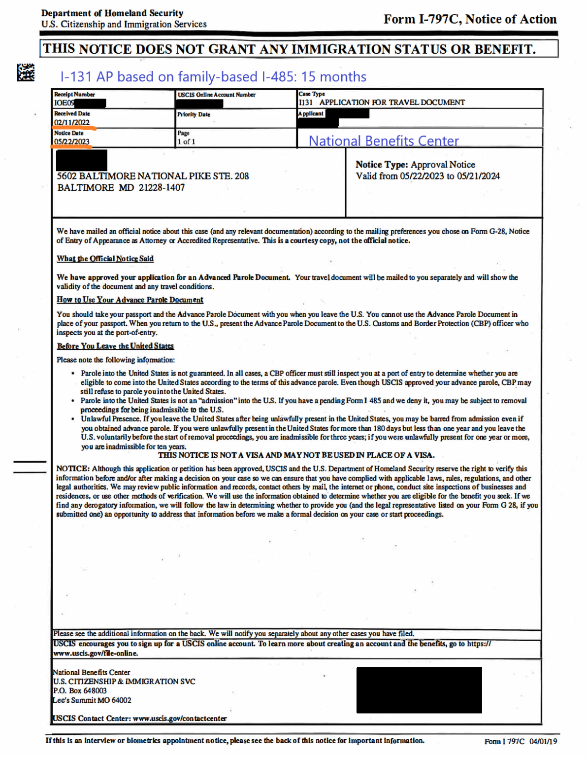 Processing Times for Family-based petitions and applications, including ...